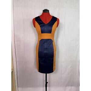 The Mod House Womens Mini Dress Bodycon Sheath Orange Black Size 6 D206